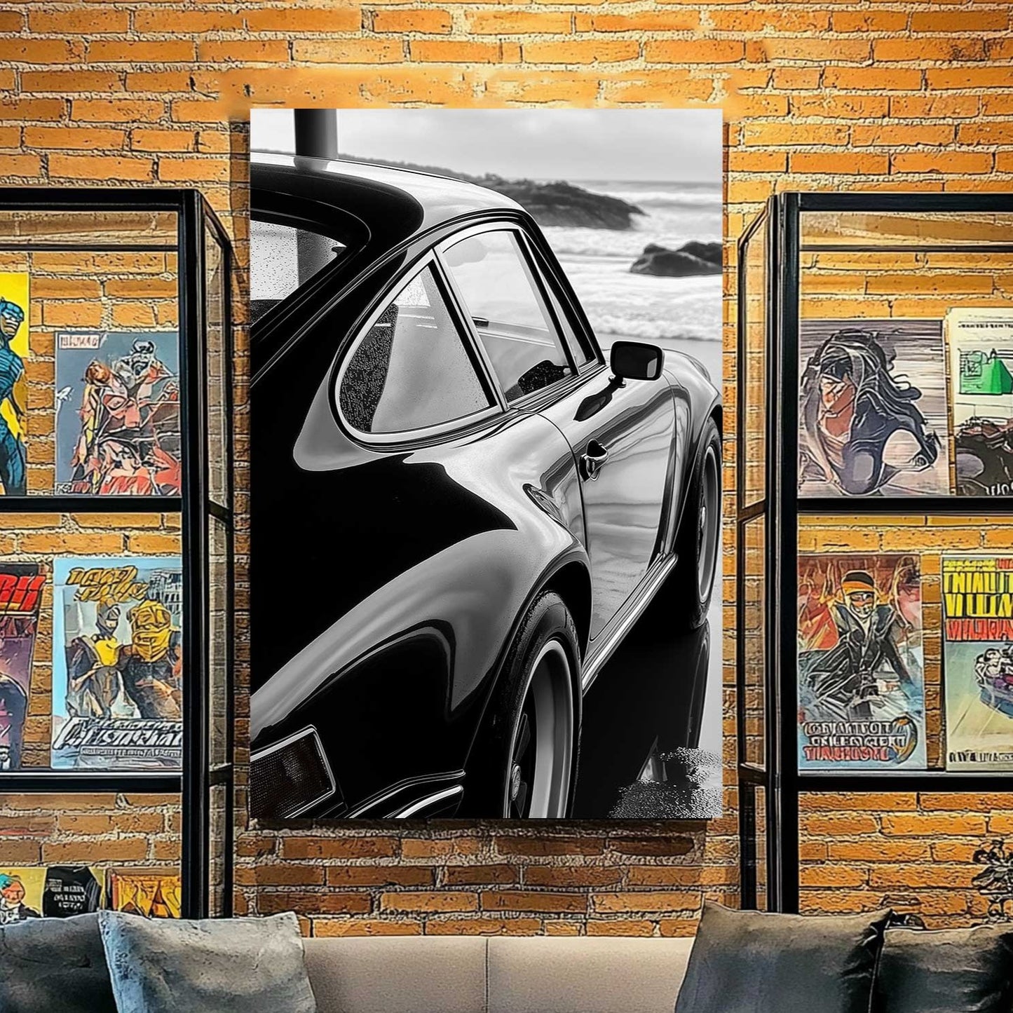 Coastal Porsche Reflections #1412 Canvas Wall Art & Metal Prints