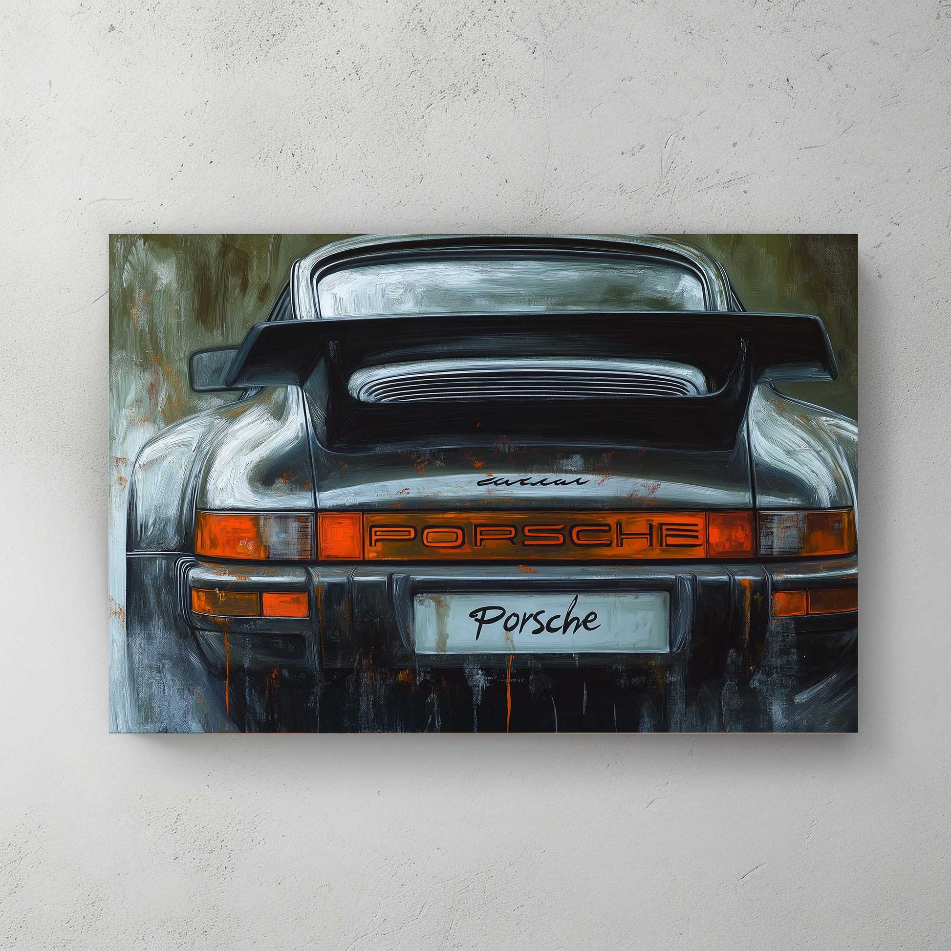 Black Porsche #1413 Canvas Wall Art & Metal Prints