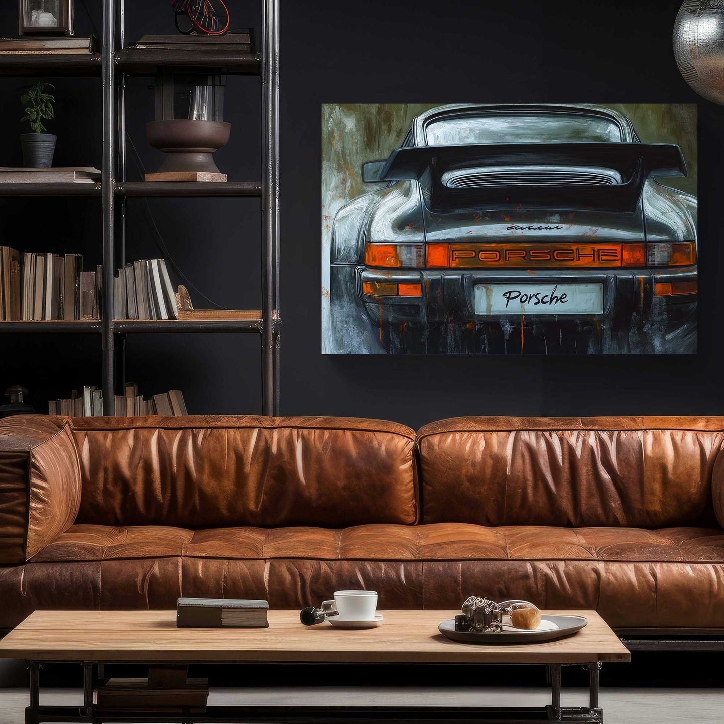 Black Porsche #1413 Canvas Wall Art & Metal Prints