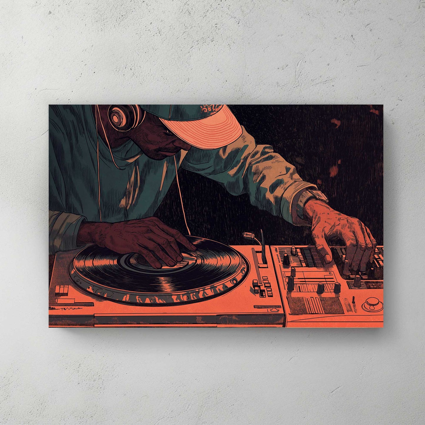 Turntable Groove #1417 Canvas Wall Art & Metal Prints