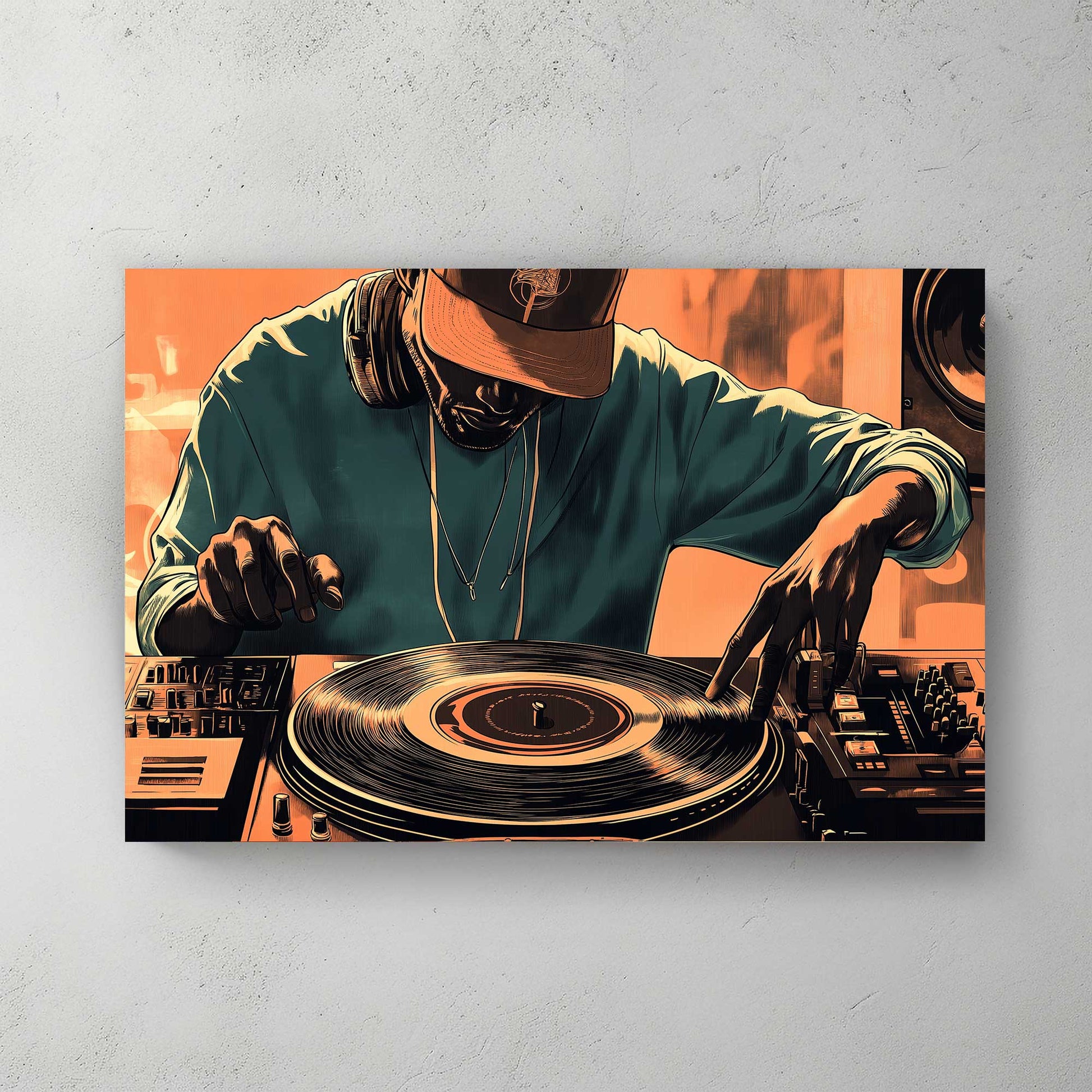 DJ at Dusk #1418 Canvas Wall Art & Metal Prints