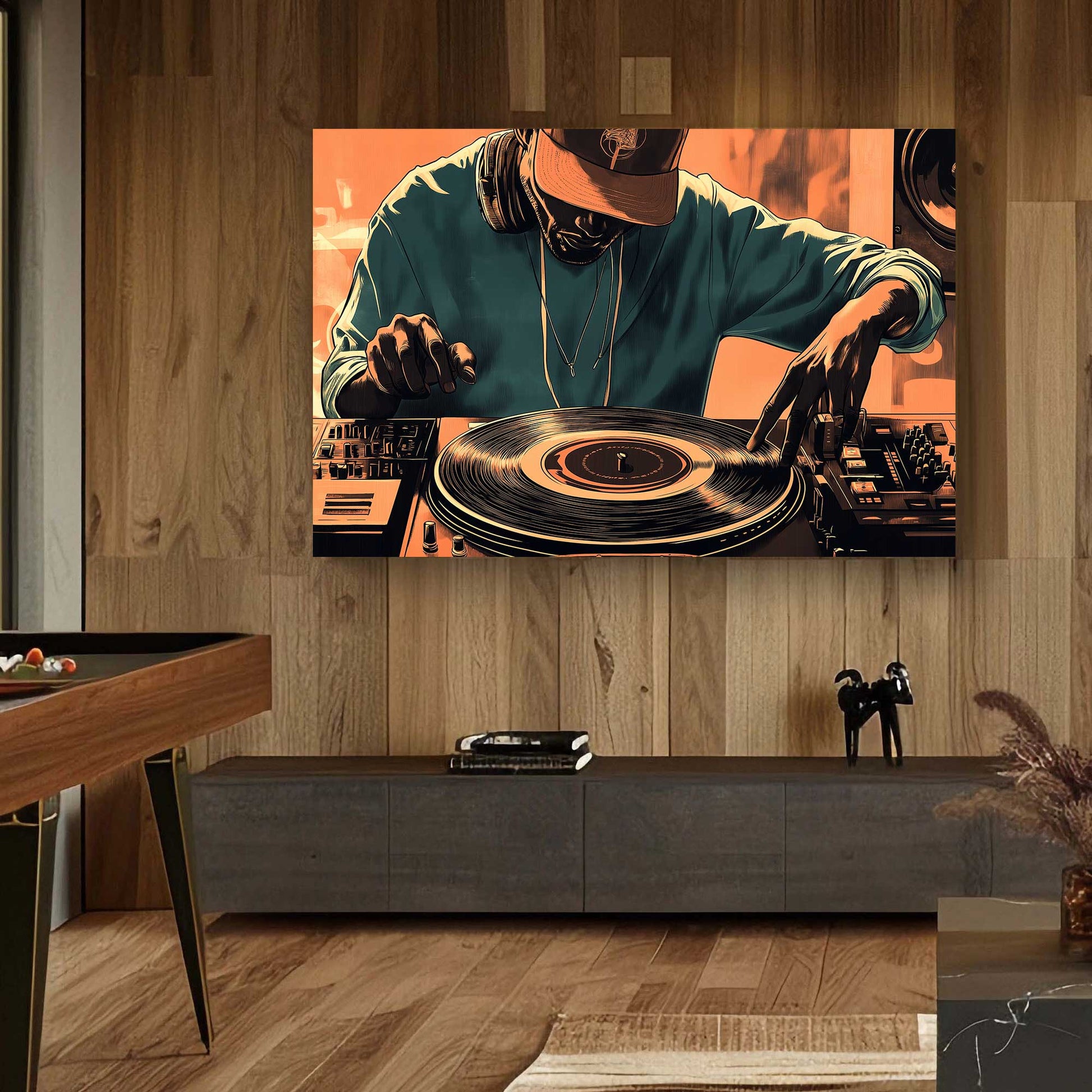 DJ at Dusk #1418 Canvas Wall Art & Metal Prints