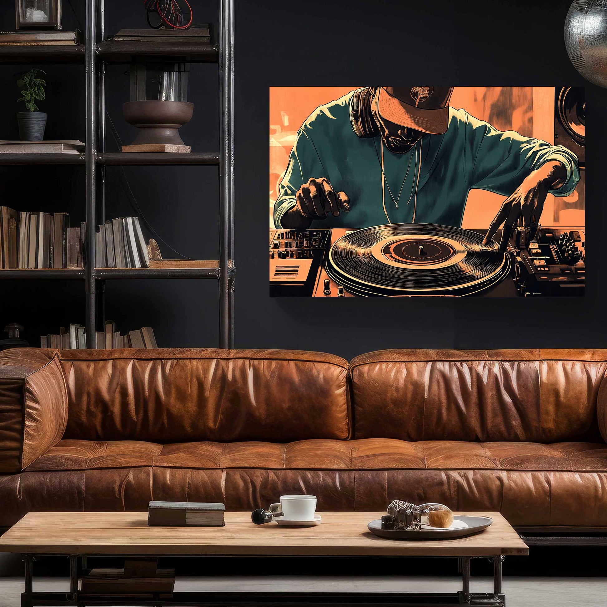 DJ at Dusk #1418 Canvas Wall Art & Metal Prints