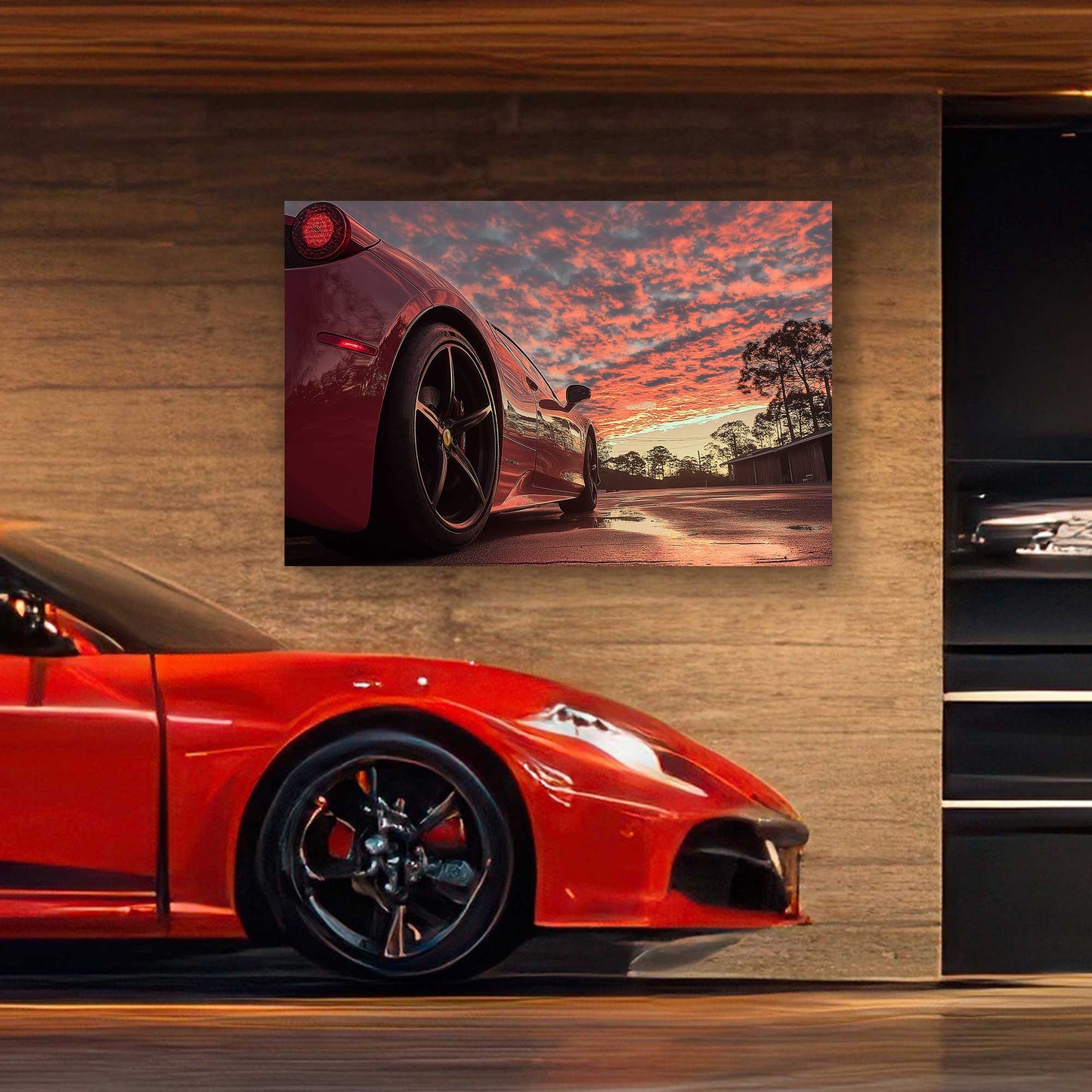 Ferrari Nights #1420 Canvas Wall Art & Metal Prints