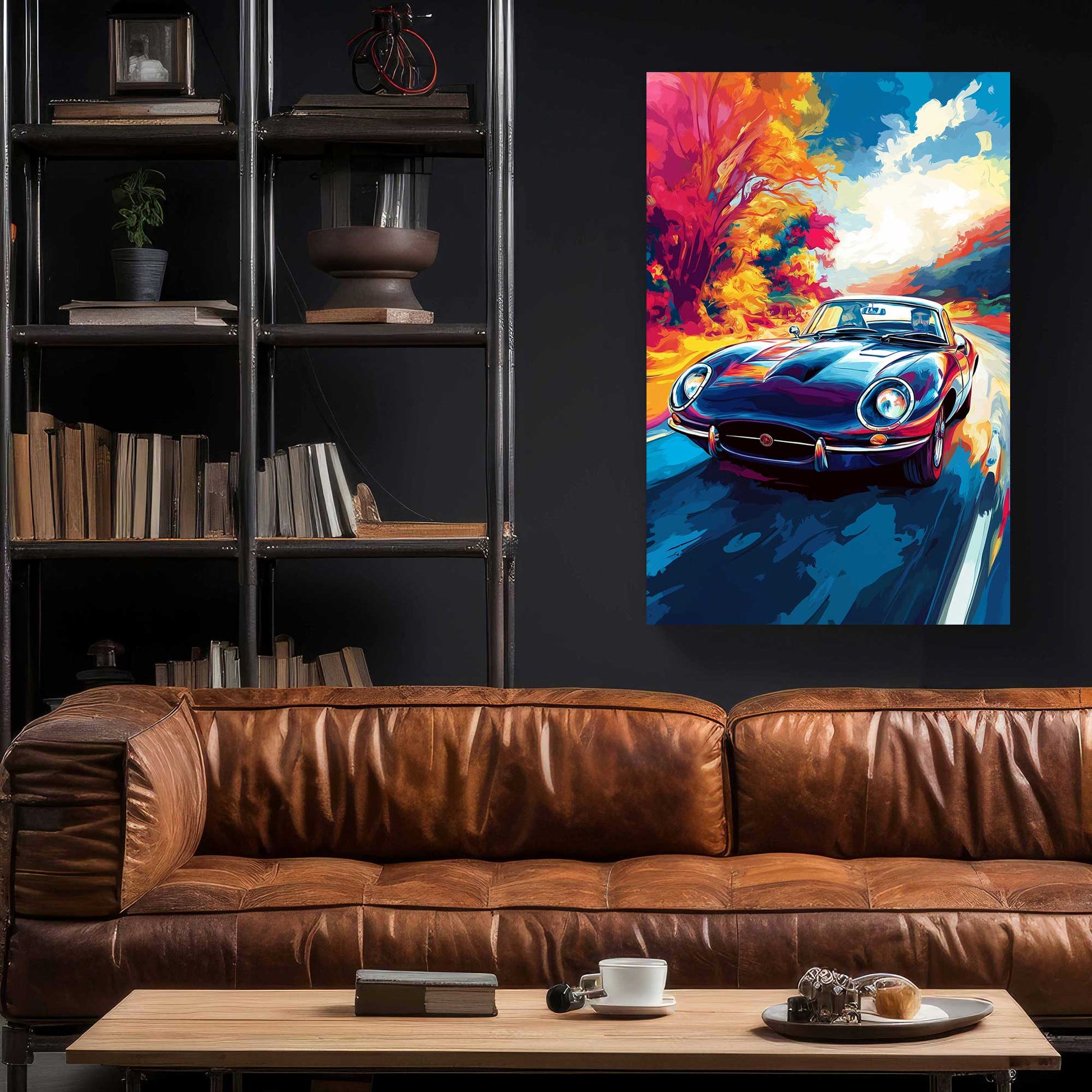 Retro Roadster #1428 Canvas Wall Art & Metal Prints