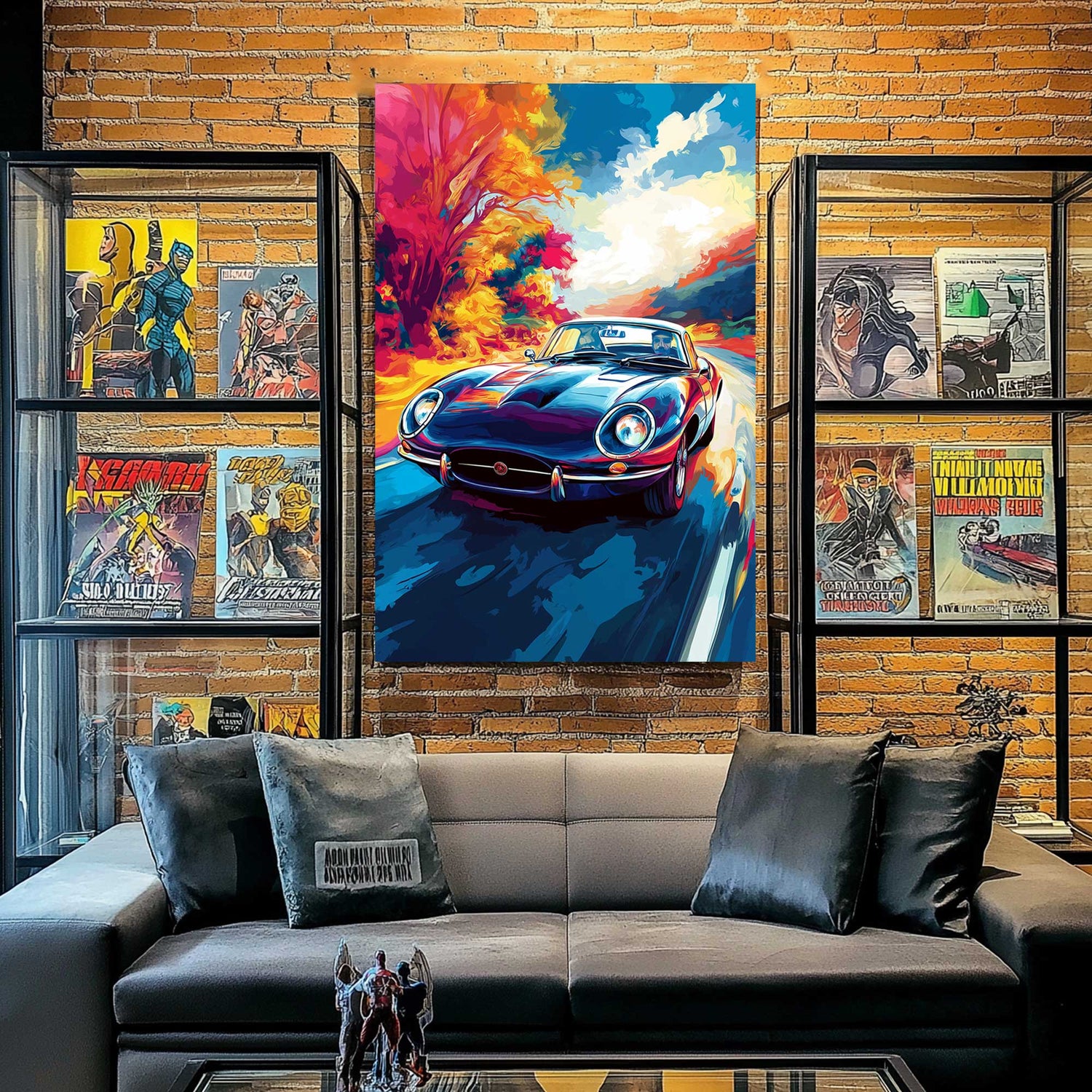 Retro Roadster #1428 Canvas Wall Art & Metal Prints