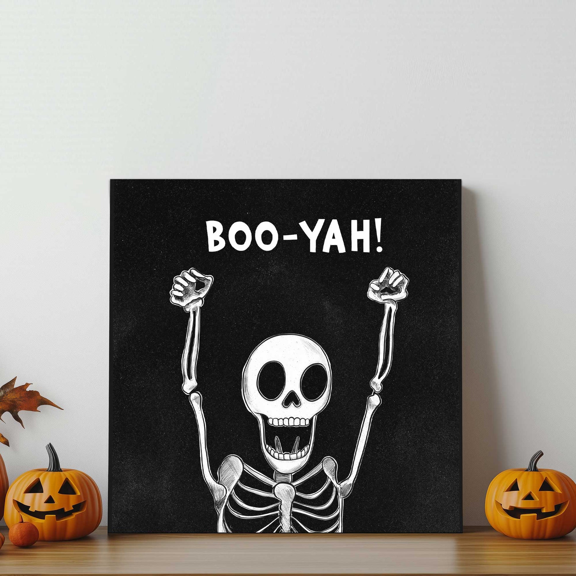 Boo-Yah Skeleton #1429 Canvas Wall Art & Metal Prints