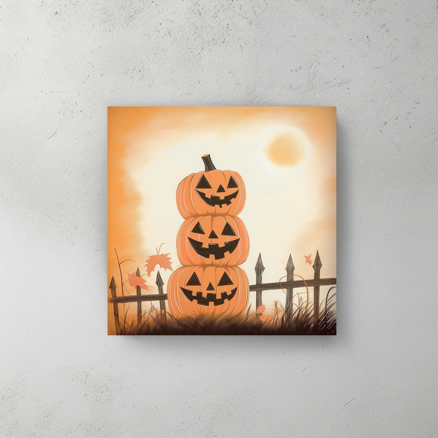 Pumpkin Stack Delight #1431 Canvas Wall Art & Metal Prints