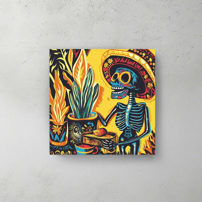 Dia de los Muertos Skeleton #1434 Canvas Wall Art & Metal Prints