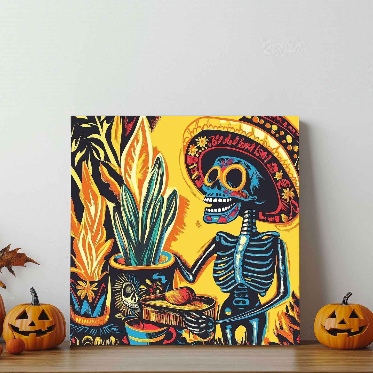 Dia de los Muertos Skeleton #1434 Canvas Wall Art & Metal Prints