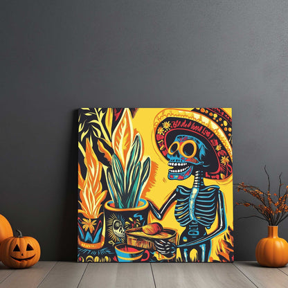 Dia de los Muertos Skeleton #1434 Canvas Wall Art & Metal Prints