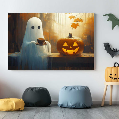 Ghostly Tea Time #1437 Canvas Wall Art & Metal Prints