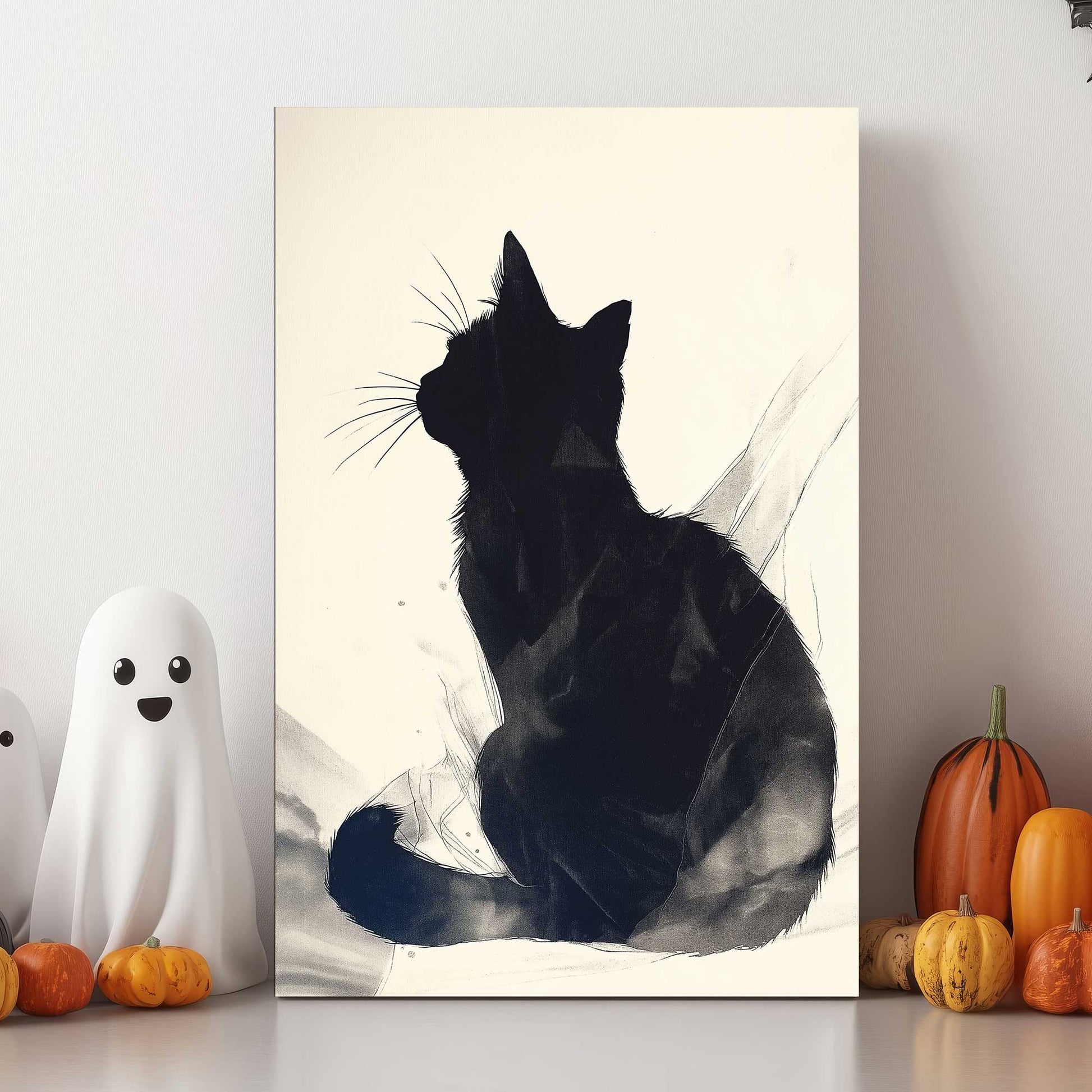 Mystic Cat Silhouette #1439 Canvas Wall Art & Metal Prints