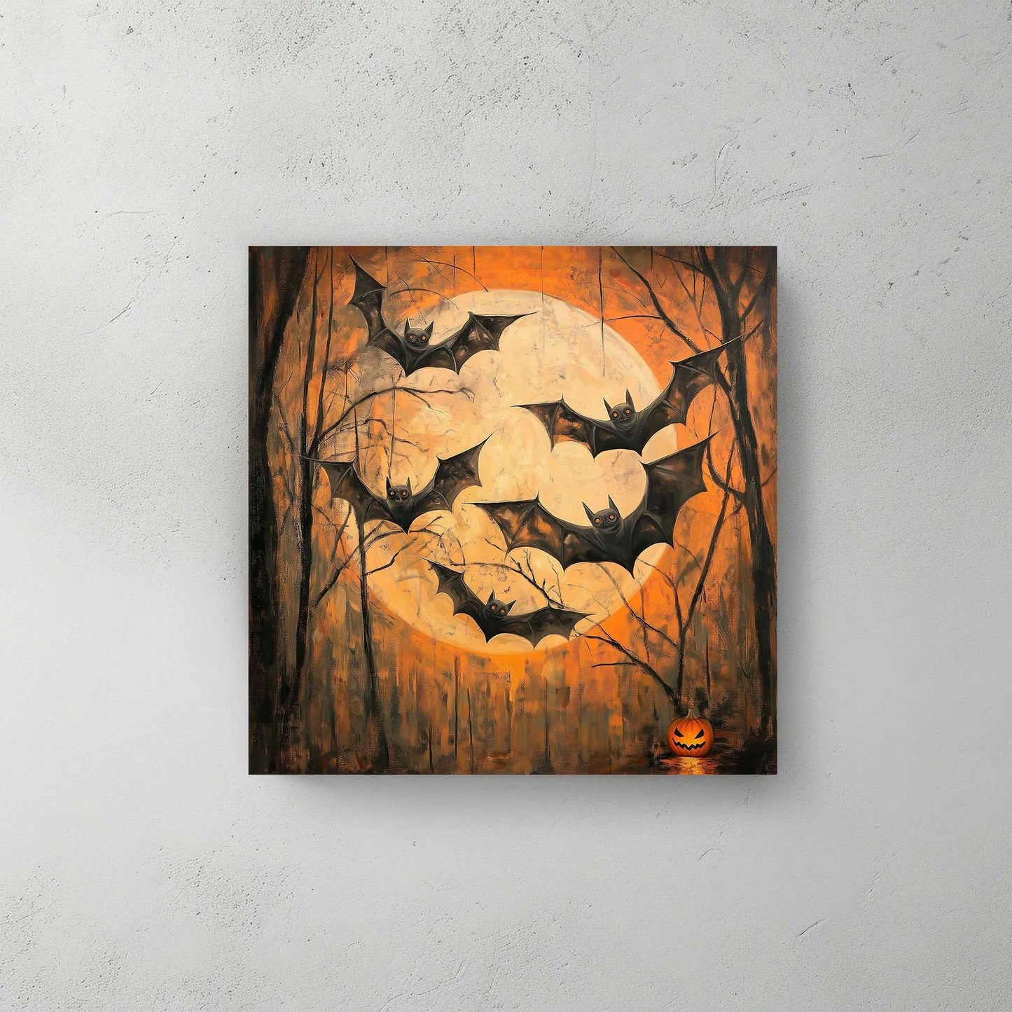 Moonlit Bat Flight #1440 Canvas Wall Art & Metal Prints