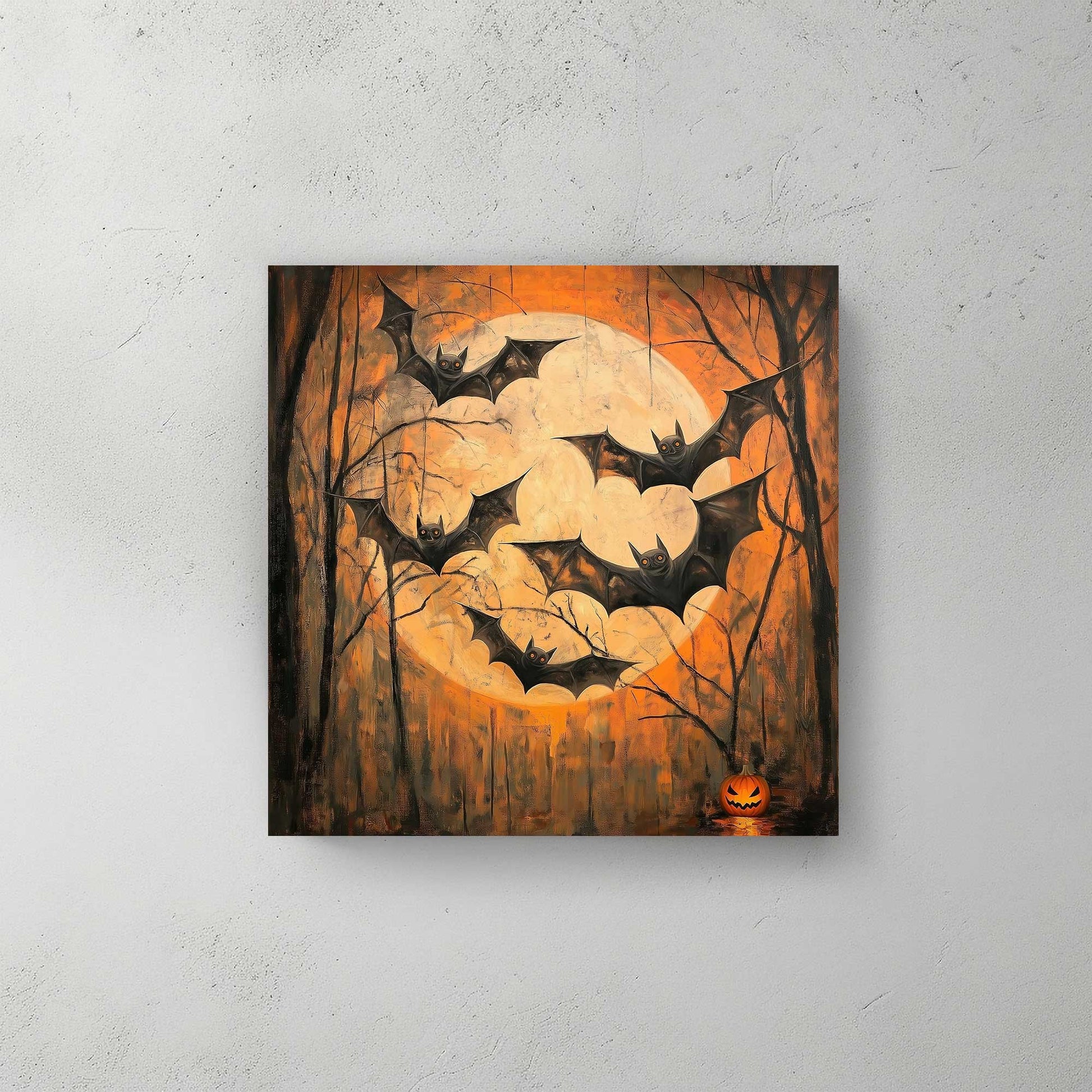 Moonlit Bat Flight #1440 Canvas Wall Art & Metal Prints