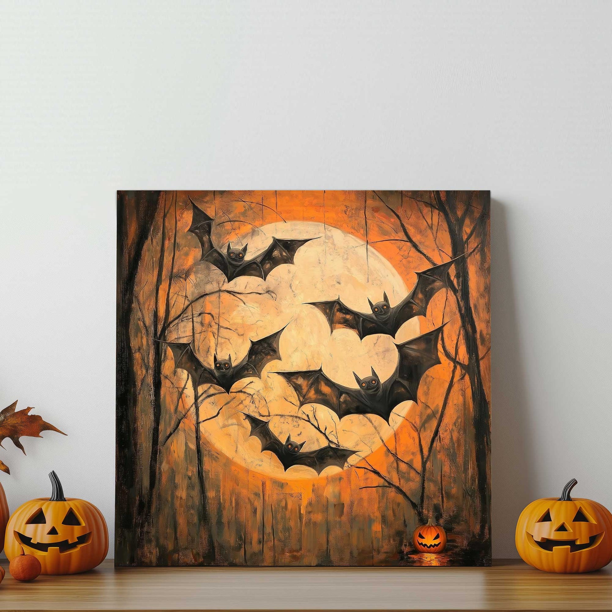 Moonlit Bat Flight #1440 Canvas Wall Art & Metal Prints