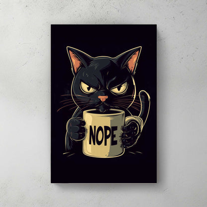 Grumpy Cat Morning #1444 Canvas Wall Art & Metal Prints