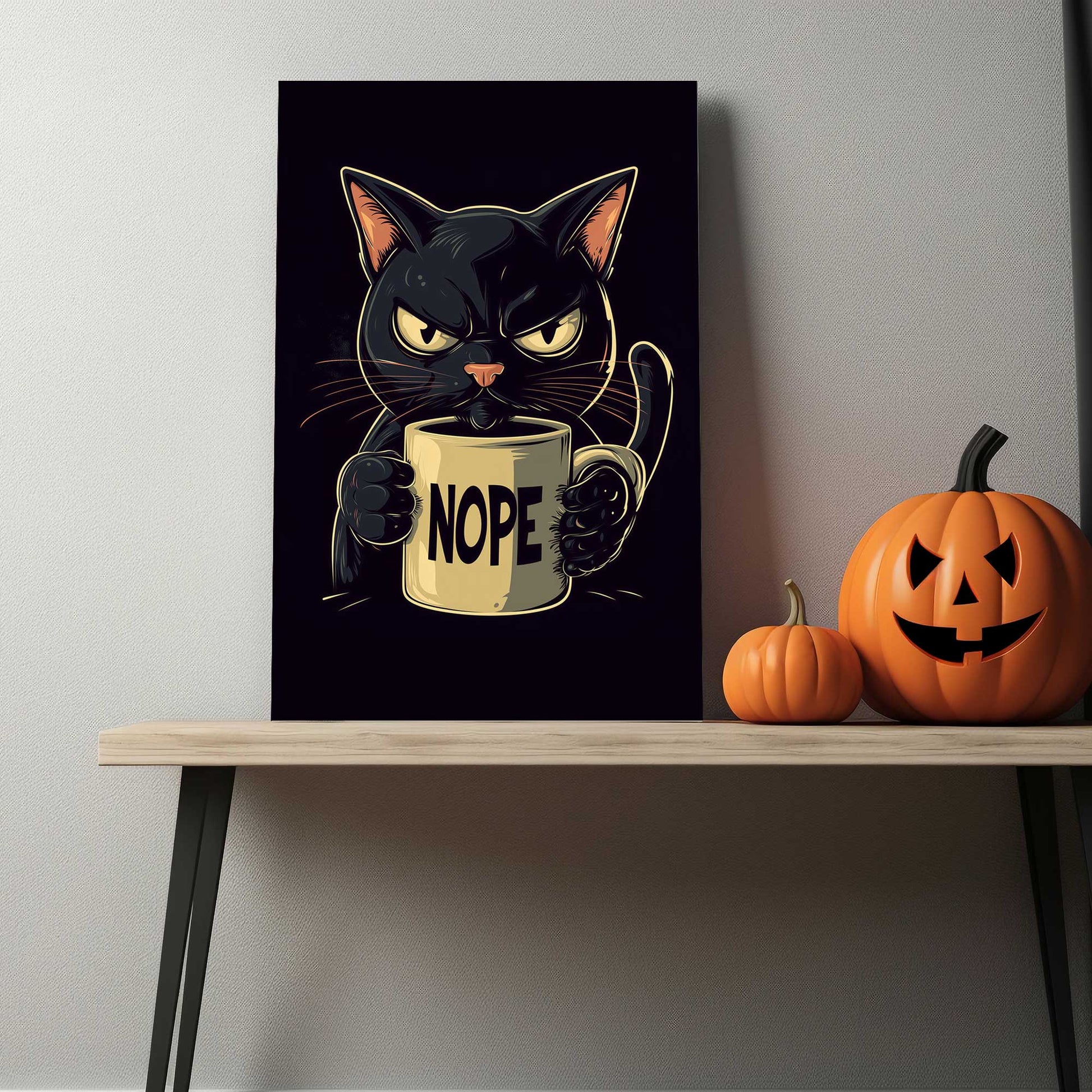 Grumpy Cat Morning #1444 Canvas Wall Art & Metal Prints