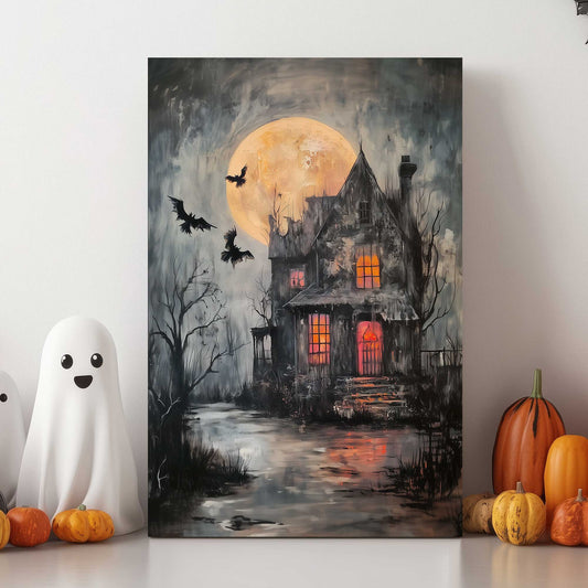 Haunted Manor at Dusk #1445 Canvas Wall Art & Metal Prints