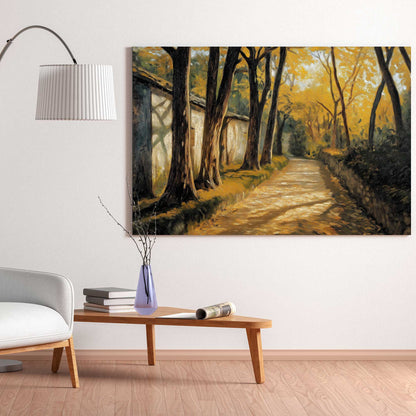 Golden Pathway #1460 Canvas Wall Art & Metal Prints