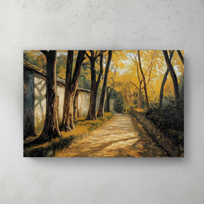 Golden Pathway #1460 Canvas Wall Art & Metal Prints