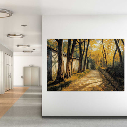 Golden Pathway #1460 Canvas Wall Art & Metal Prints