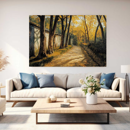 Golden Pathway #1460 Canvas Wall Art & Metal Prints