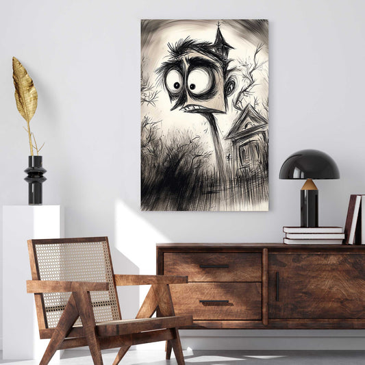 Haunted Sketch #1466 Canvas Wall Art & Metal Prints