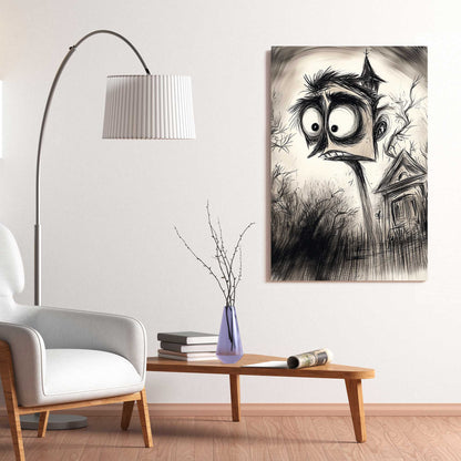 Haunted Sketch #1466 Canvas Wall Art & Metal Prints