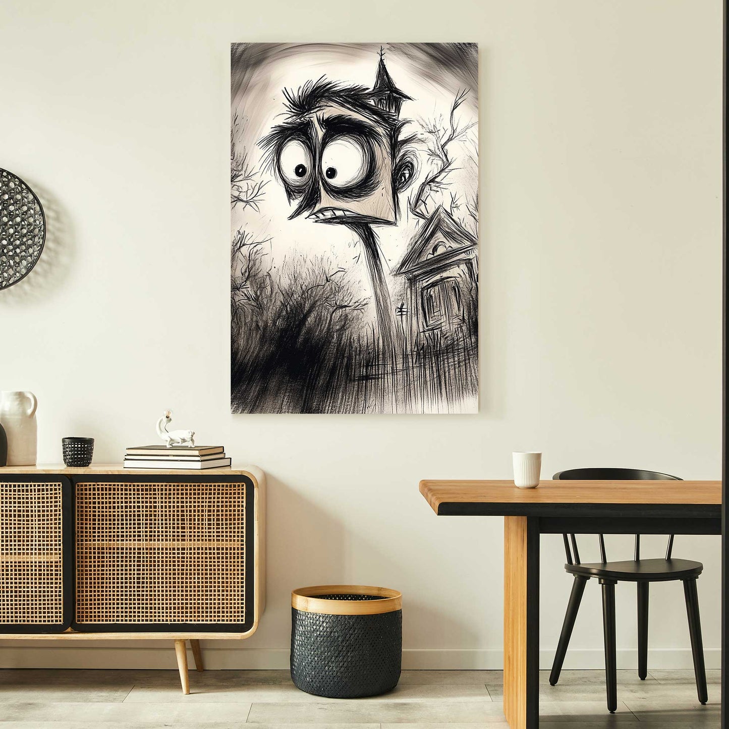 Haunted Sketch #1466 Canvas Wall Art & Metal Prints