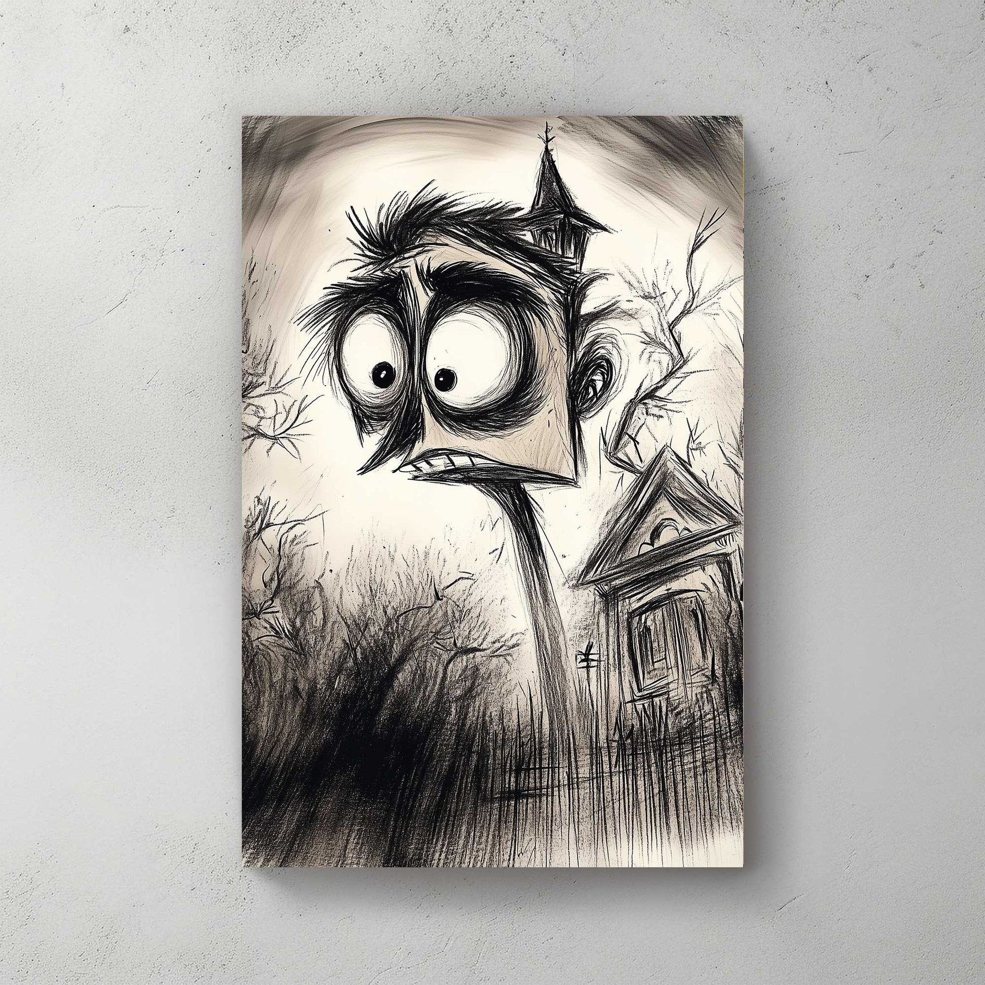 Haunted Sketch #1466 Canvas Wall Art & Metal Prints