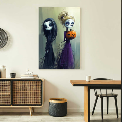 Spooky Sisters #1469 Canvas Wall Art & Metal Prints