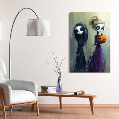 Spooky Sisters #1469 Canvas Wall Art & Metal Prints