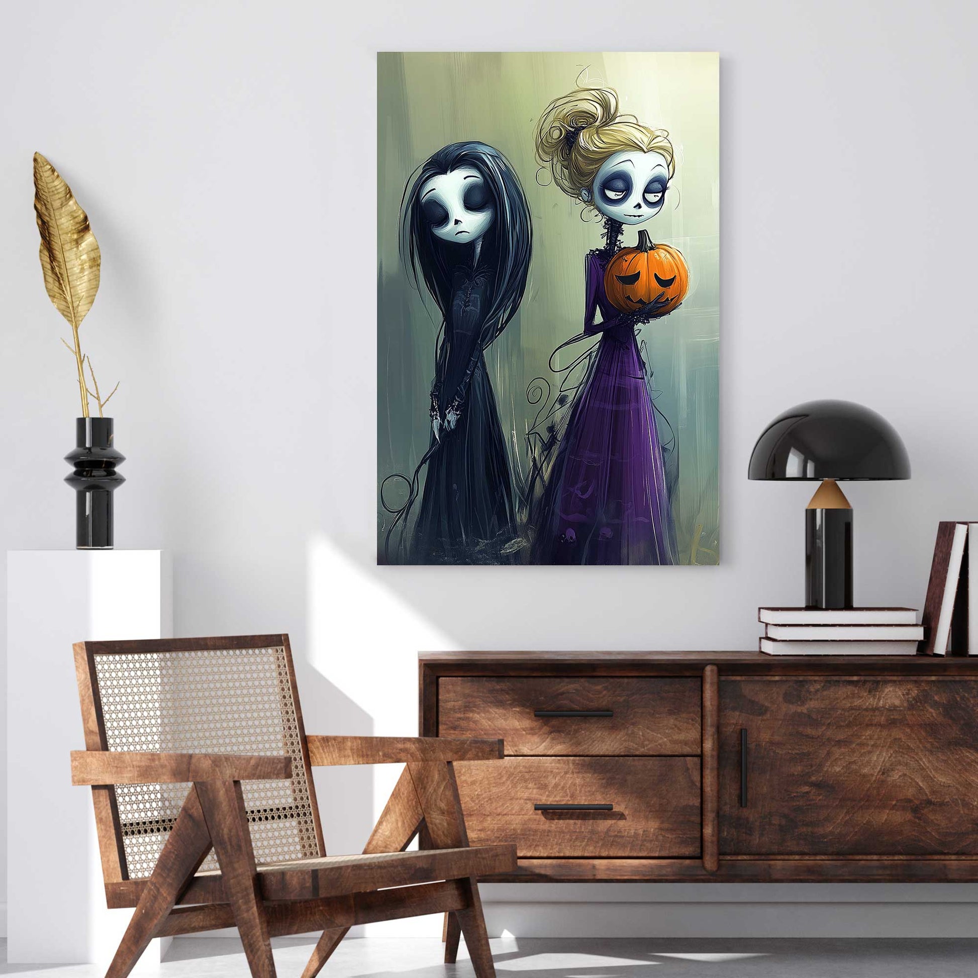 Spooky Sisters #1469 Canvas Wall Art & Metal Prints