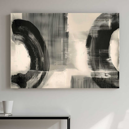 Monochrome Abstraction #1471 Canvas Wall Art & Metal Prints