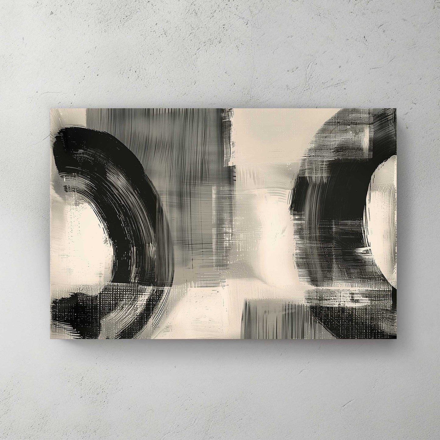 Monochrome Abstraction #1471 Canvas Wall Art & Metal Prints