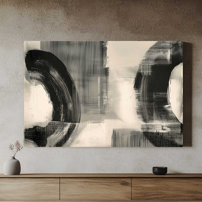 Monochrome Abstraction #1471 Canvas Wall Art & Metal Prints