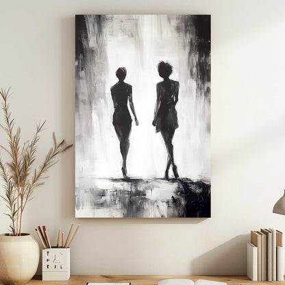 Dual Silhouettes #1476 Canvas Wall Art & Metal Prints