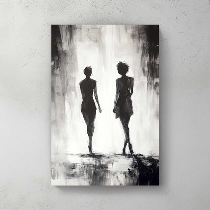 Dual Silhouettes #1476 Canvas Wall Art & Metal Prints