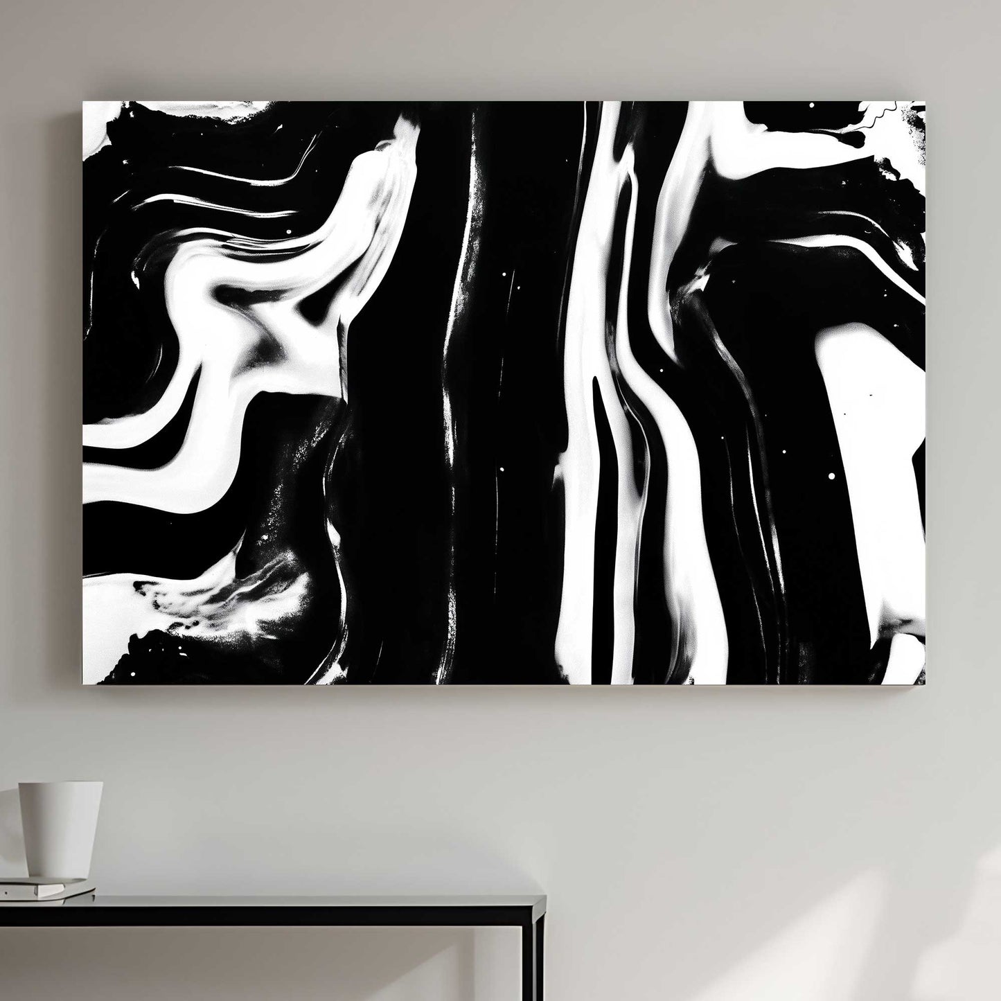 Monochrome Flow #1478 Canvas Wall Art & Metal Prints