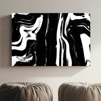 Monochrome Flow #1478 Canvas Wall Art & Metal Prints