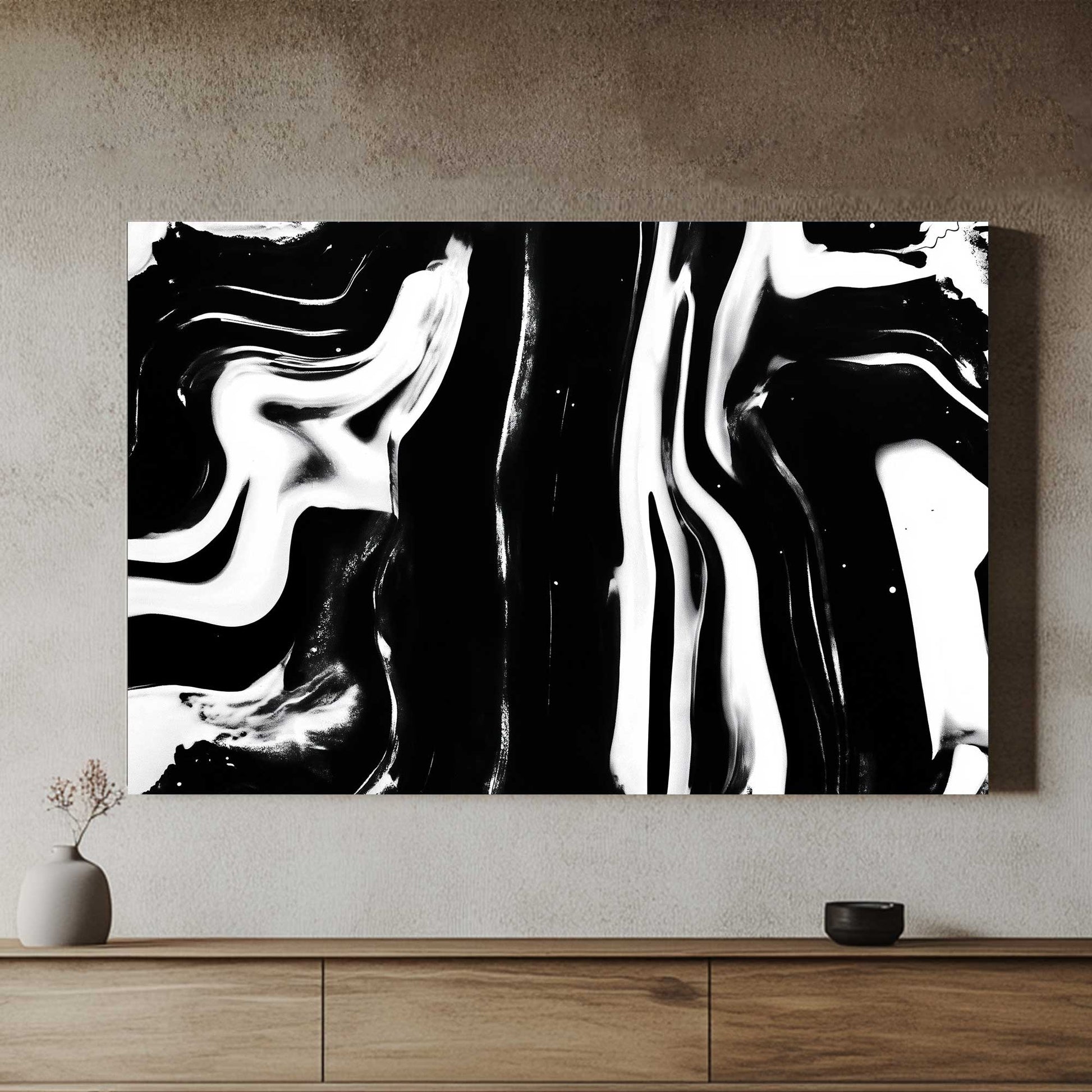 Monochrome Flow #1478 Canvas Wall Art & Metal Prints