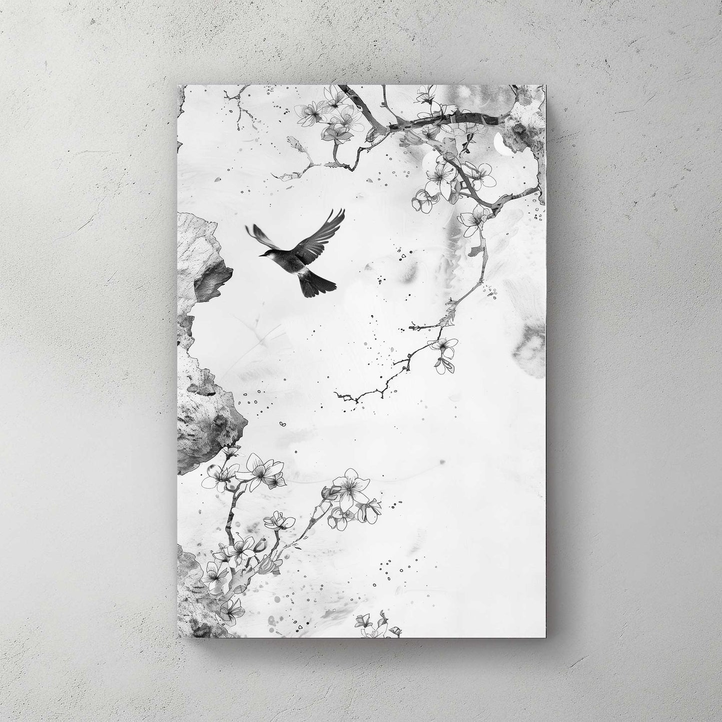 Flight and Blossoms #1483 Canvas Wall Art & Metal Prints