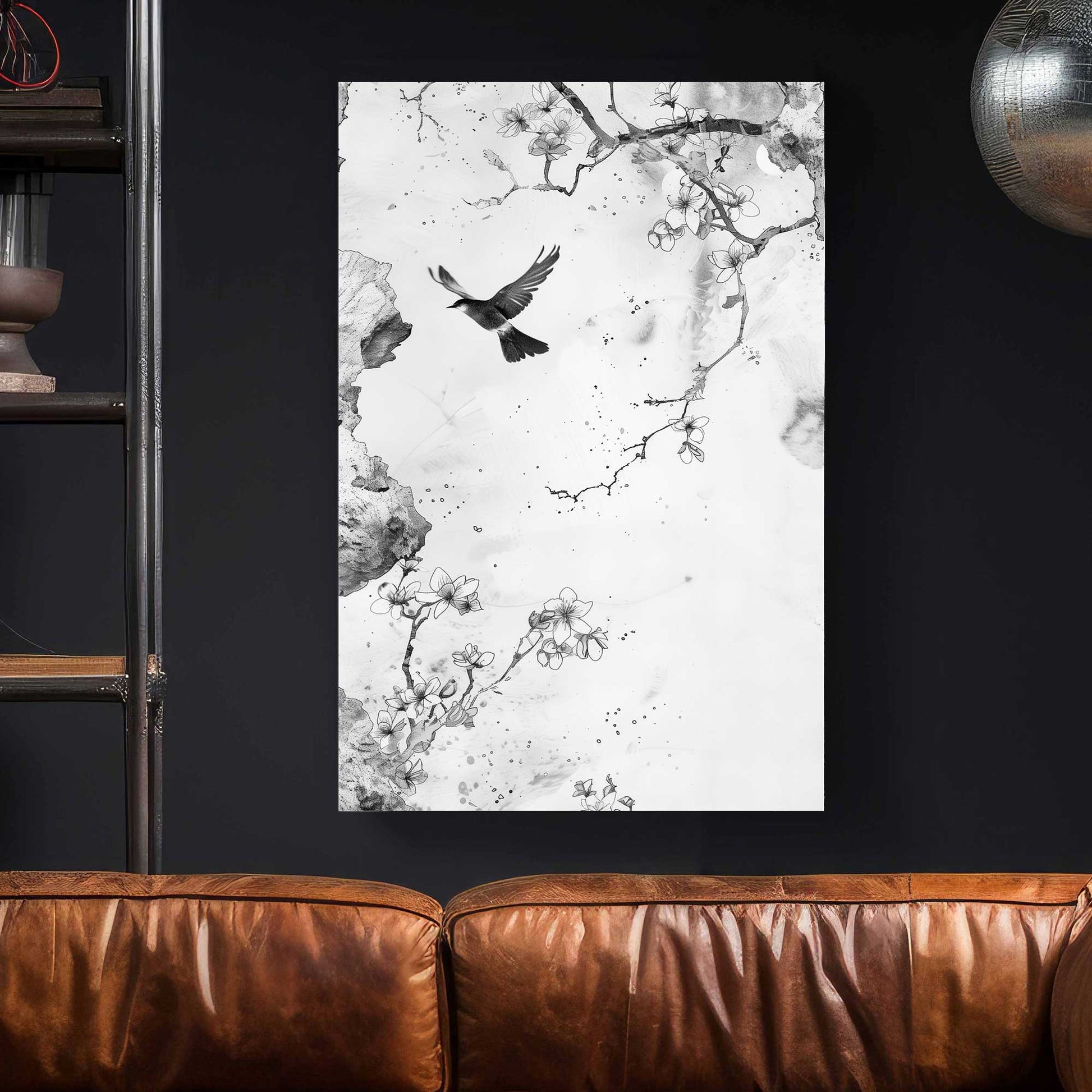 Flight and Blossoms #1483 Canvas Wall Art & Metal Prints