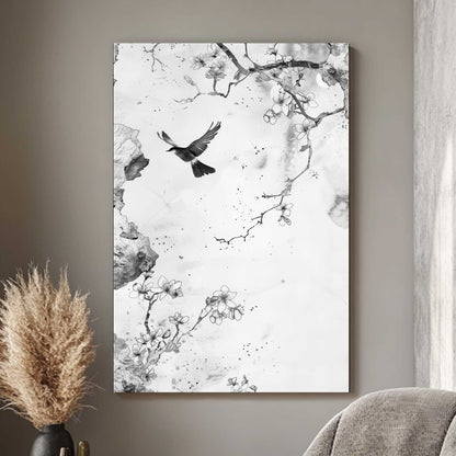 Flight and Blossoms #1483 Canvas Wall Art & Metal Prints