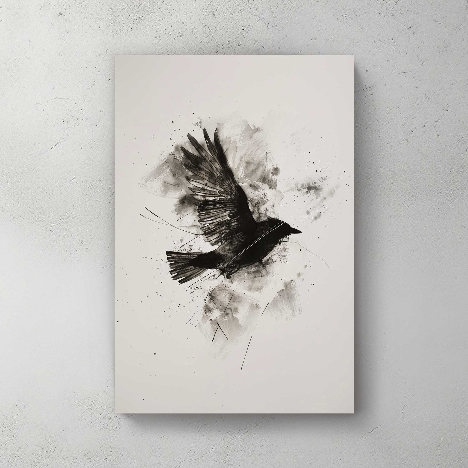 Raven in Flight #1486 Canvas Wall Art & Metal Prints