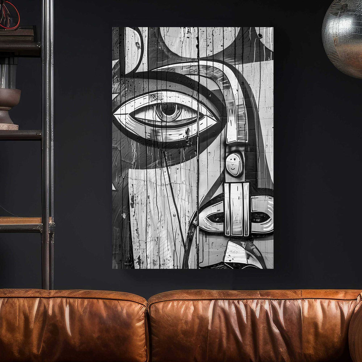 Abstract Eye Mural #1487 Canvas Wall Art & Metal Prints