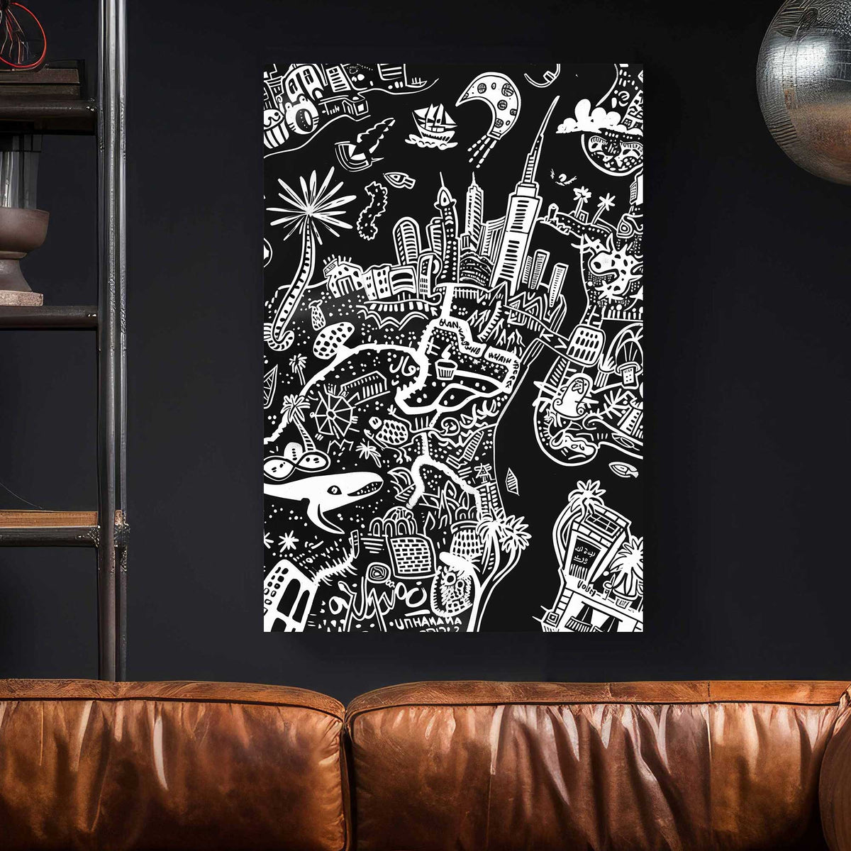 Dubai Cityscape #1493 Canvas Wall Art & Metal Prints