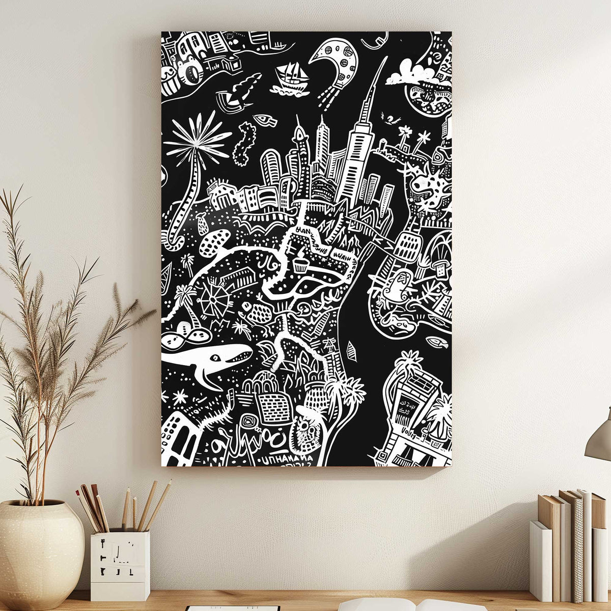 Dubai Cityscape #1493 Canvas Wall Art & Metal Prints