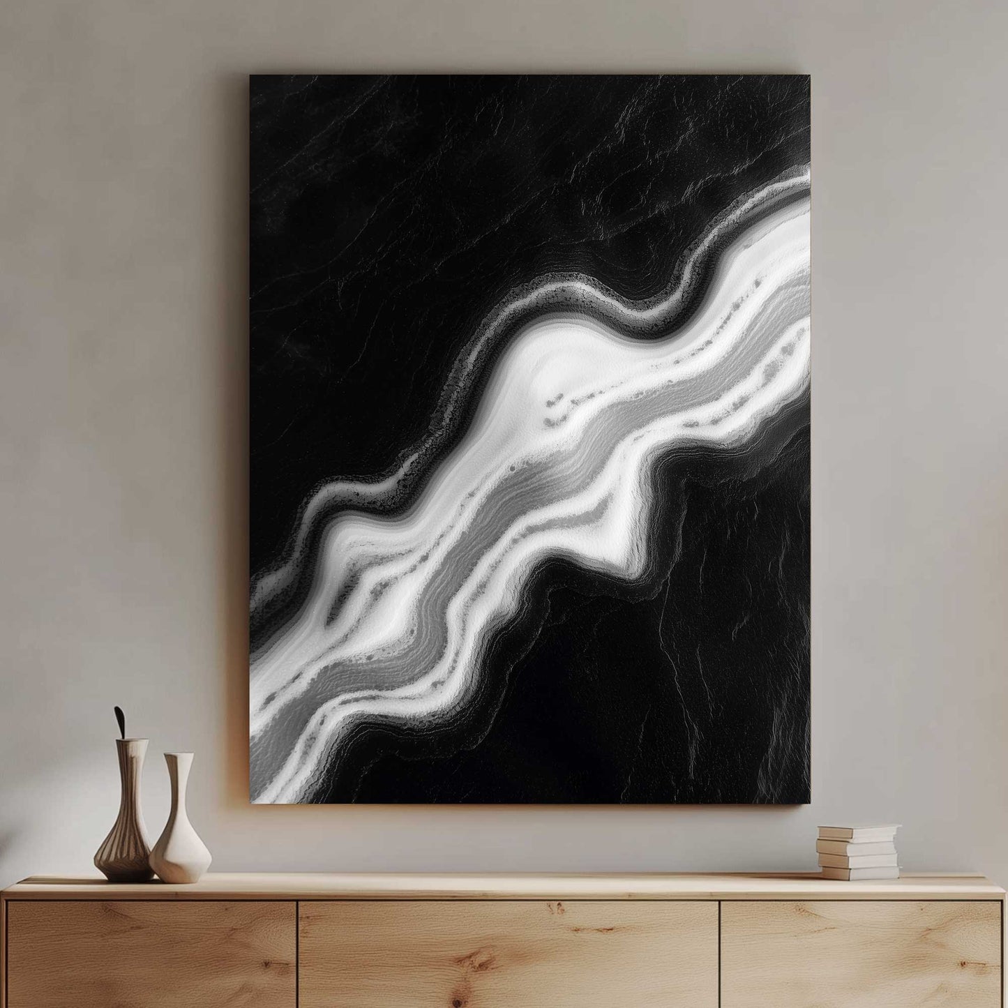 Flowing Contrast #1504 Canvas Wall Art & Metal Prints